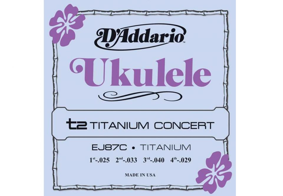 Комплект струн для концертного укулеле D'Addario EJ87C Titanium