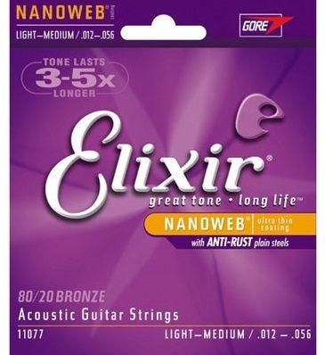 Струны для акустической гитары Elixir 11077 Nanoweb