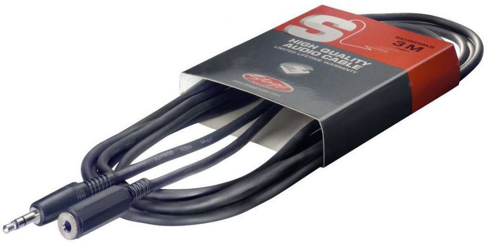 Аудио шнур JACK mini(m) stereo-JACK mini(f) stereo STAGG SAC3MPSMJS
