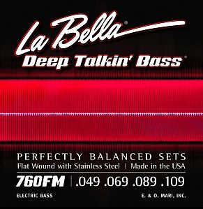 Комплект струн для 4-струнной бас-гитары La Bella 760FM