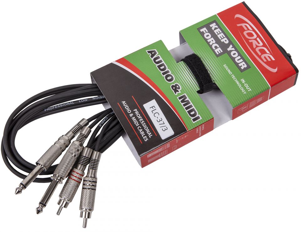 Аудио-кабель 2хRCA-2xJack mono Force FLC-37/3