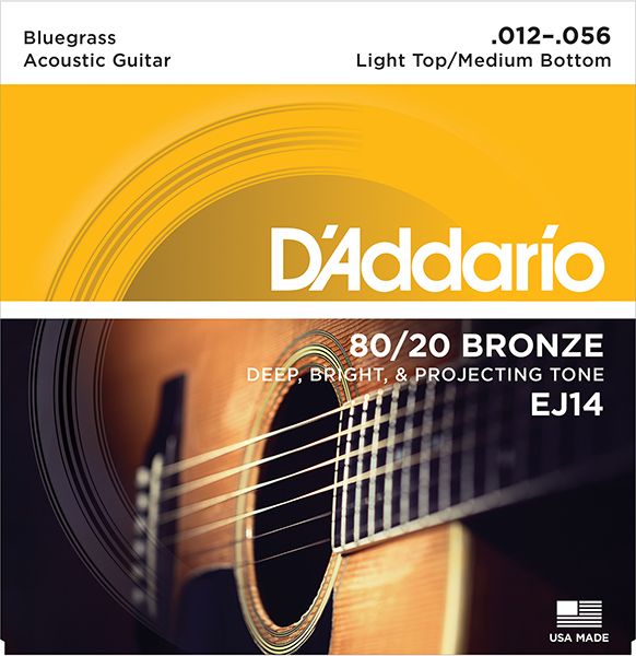 Струны для акустической гитары Daddario 12-56 EJ14 Bronze 80/20