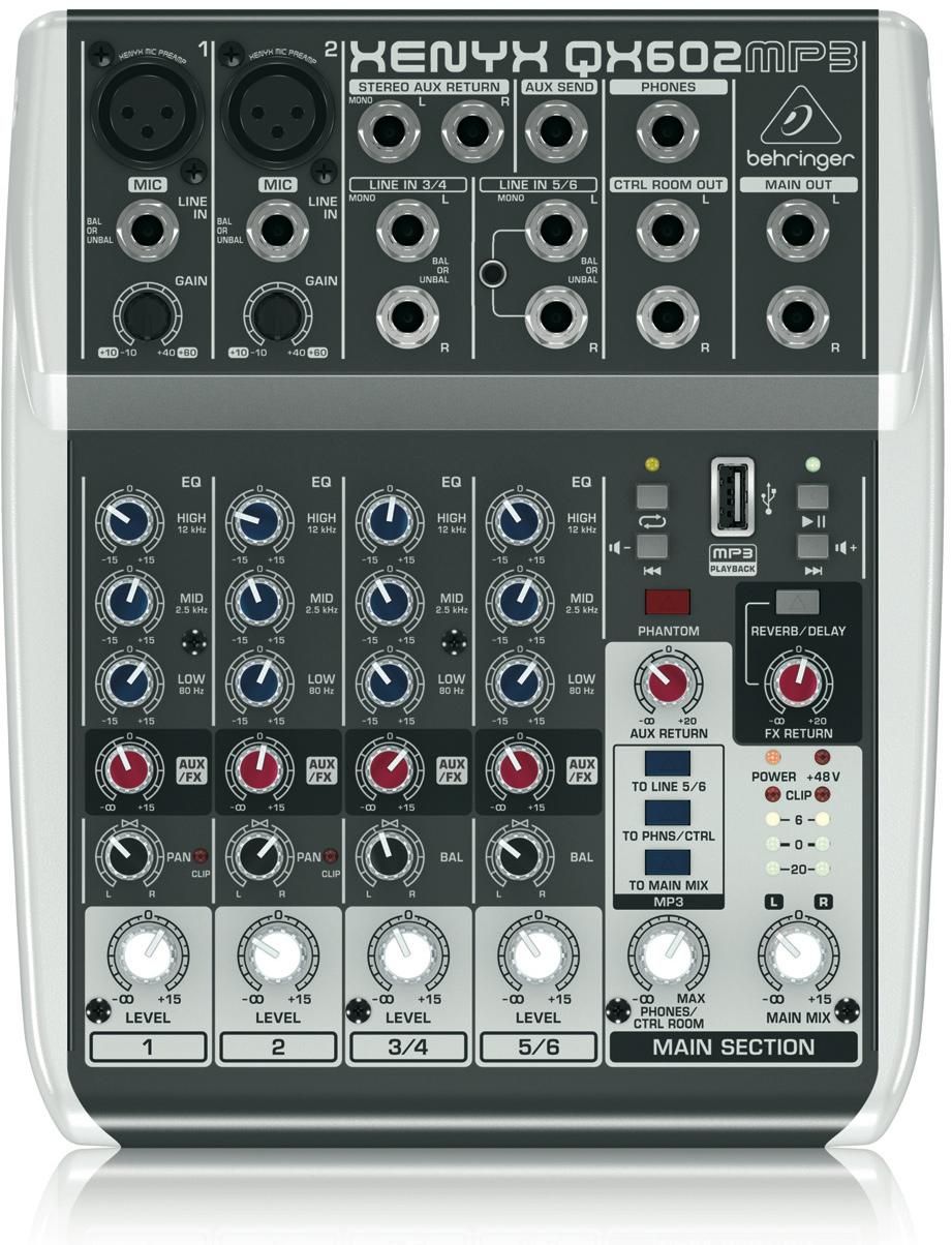 Микшерный пульт Behringer Xenyx QX602MP3
