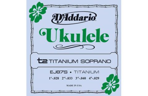 Комплект струн для укулеле сопрано D'Addario EJ87S Titanium