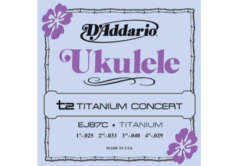 Комплект струн для концертного укулеле D'Addario EJ87C Titanium
