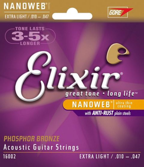 Струны для акустической гитары Elixir Nanoweb 16002